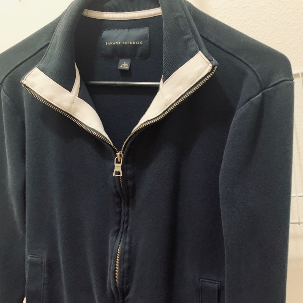 Banana republic zip up sweatshirt navy blue small